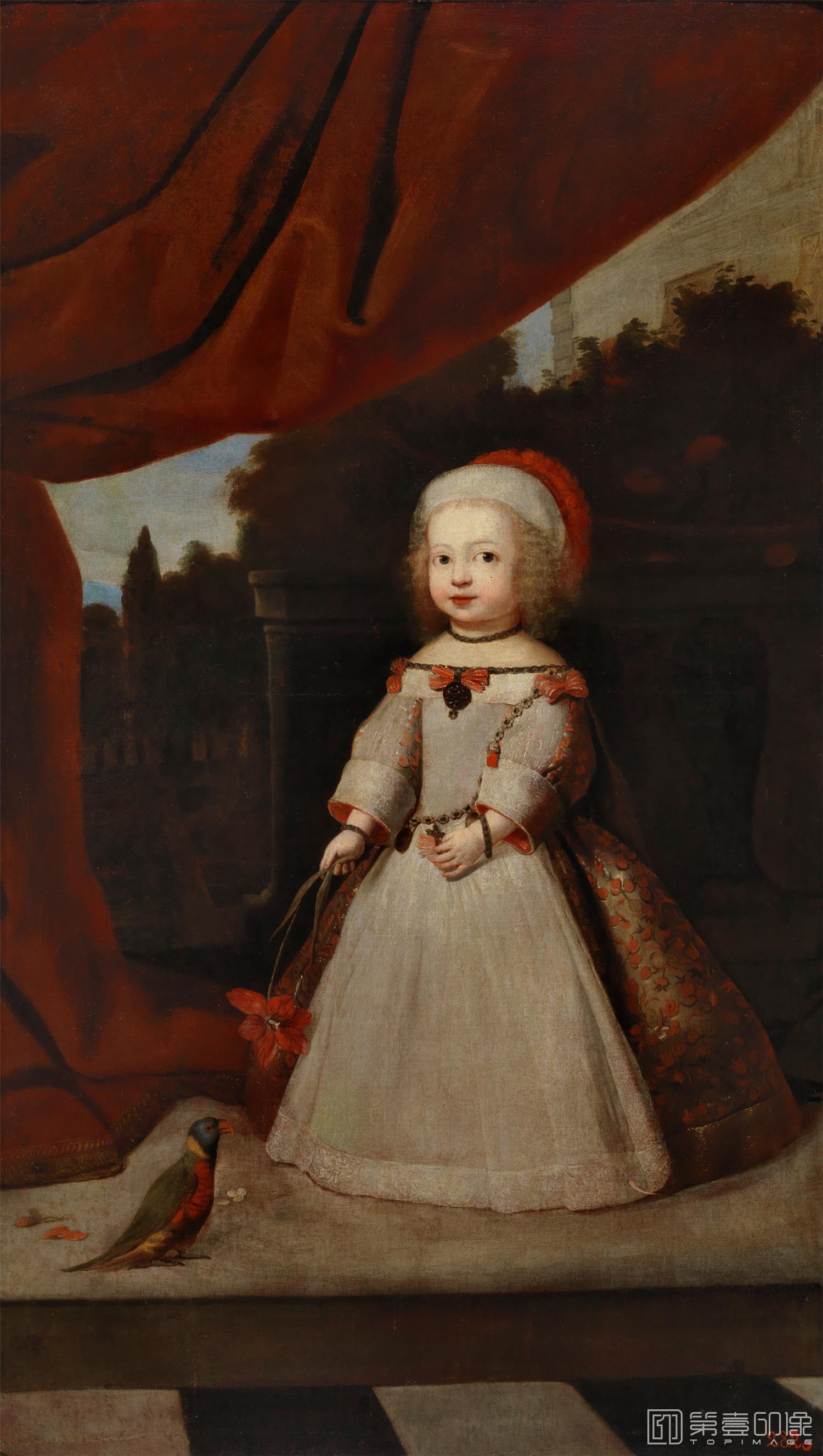 油画-西班牙普拉多美术馆油画藏画-Anónimo-Retrato de una infanta (La archiduquesa Leonora, niña)-162cm x 93cm-0217